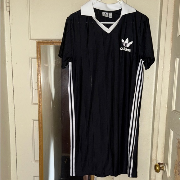 adidas Dresses & Skirts - Adidas Black Dress with White Stripes
